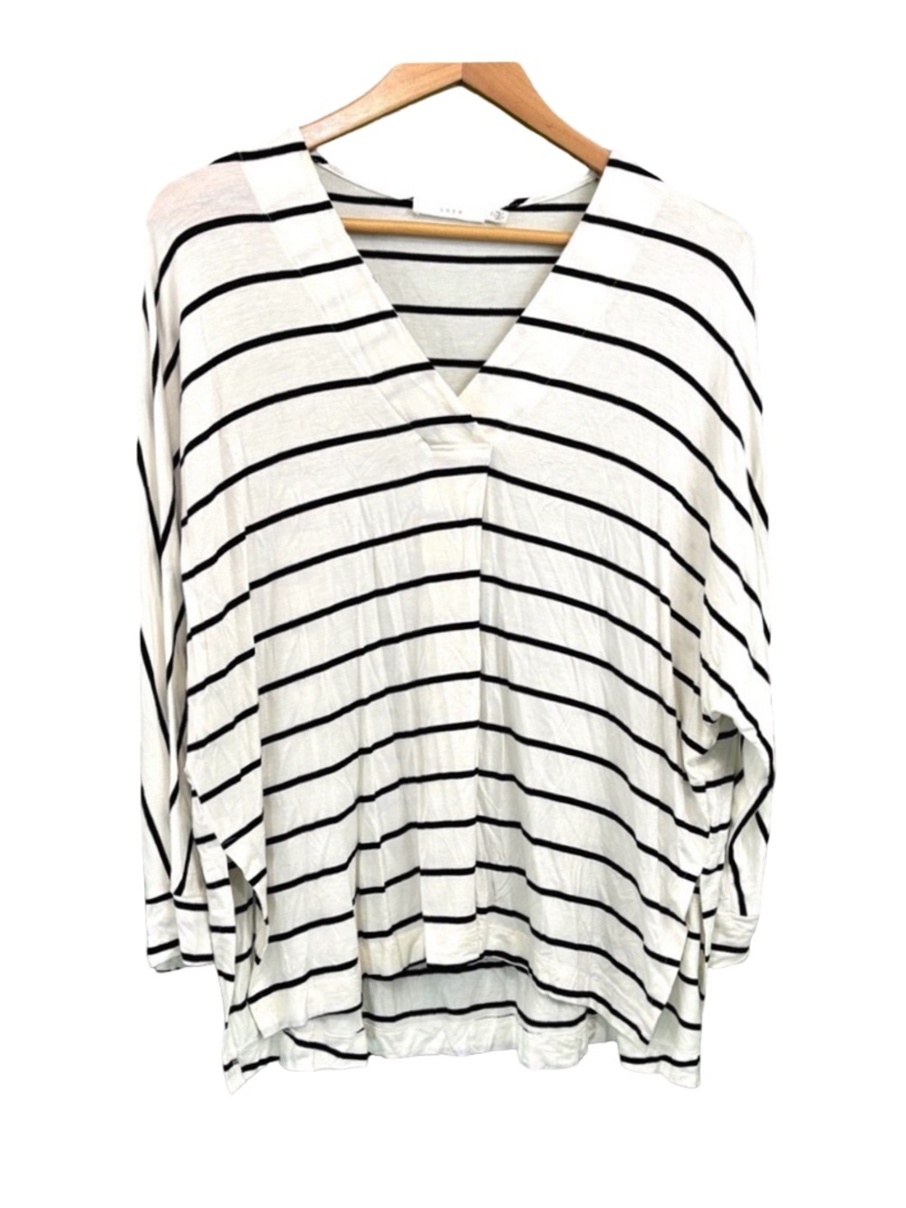 Lush White and Black Boxy Blouse